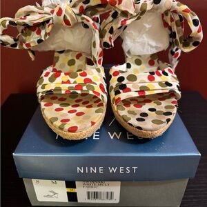Nine West Polka Dot Sandals - Red, Yellow, Black